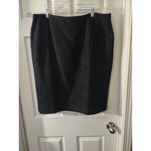 Newport News Skirt Plus Size 18W Black With Sparkle Accent